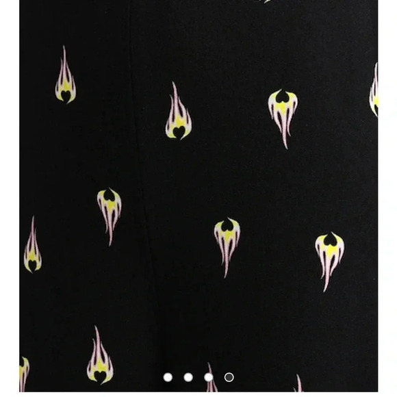 TRUSSARDI JEANS “1987” Heart-Flame Wide-Leg Jumpsuit | Sheer Cape Sleeves - Picture 9 of 14